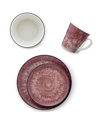 Noritake Colorkraft Essence Garnet 4 Piece Coupe Place Setting