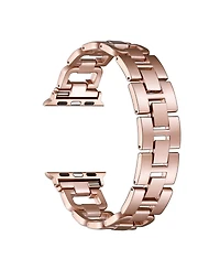Posh Tech Tiara Rose Gold Plated Stainless Steel Alloy and Rhinestone Band for Apple Watch, 38mm-40mm