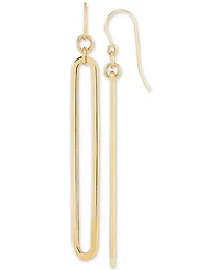 Polished Oblong Drop Earrings in 14k Gold