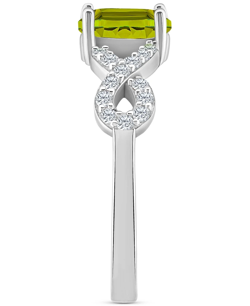 Rhodolite Garnet (1 ct. t.w.) & White Topaz (1/4 Twist Ring Sterling Silver (Also Citrine, Blue Topaz, Amethyst, Periodt)