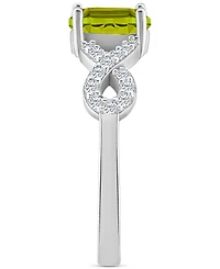 Rhodolite Garnet (1 ct. t.w.) & White Topaz (1/4 Twist Ring Sterling Silver (Also Citrine, Blue Topaz, Amethyst, Periodt)