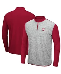 Men's Heathered Gray, Cardinal Stanford Cardinal Prospect Quarter-Zip Jacket