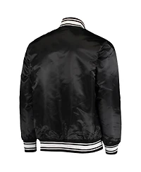 Men's Black San Francisco 49ers Locker Room Satin Varsity Full-Snap Jacket