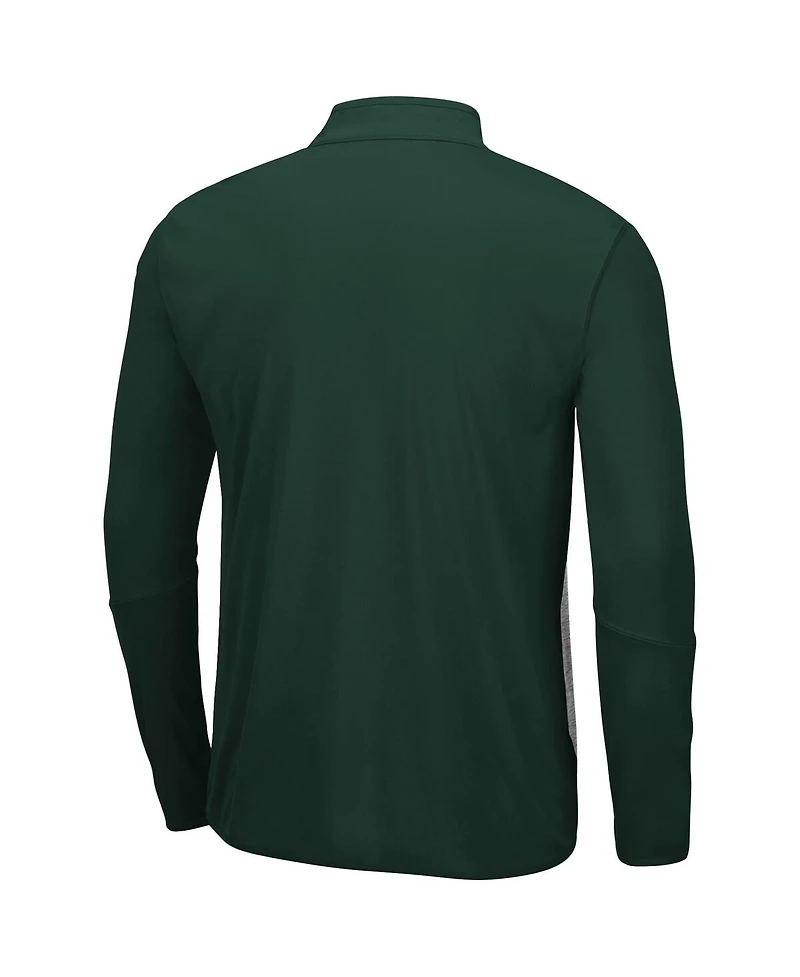 Men's Heathered Gray, Green Colorado State Rams Prospect Quarter-Zip Jacket
