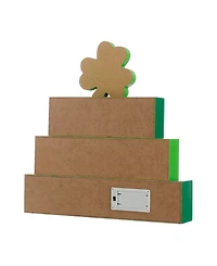 Glitzhome 11.5" Lighted St. Patrick's Wooden Block Table Sign