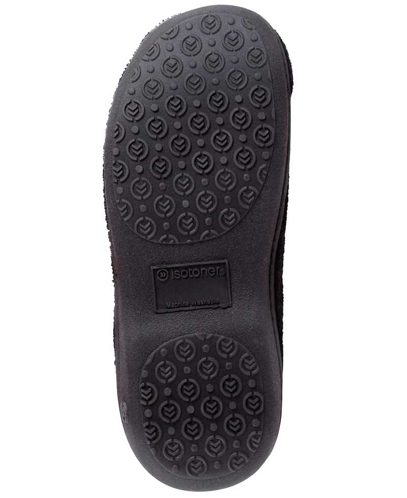 Isotoner Signature Microterry Pillowstep Slippers with Satin Trim