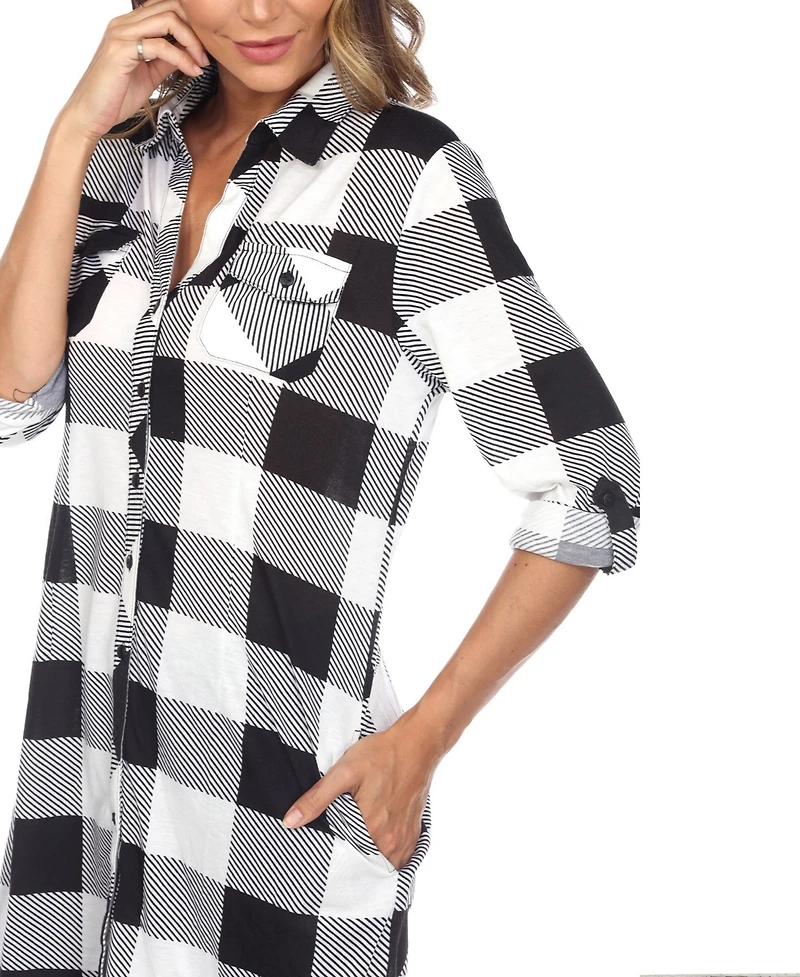 Women's Plaid Tunic Shirt