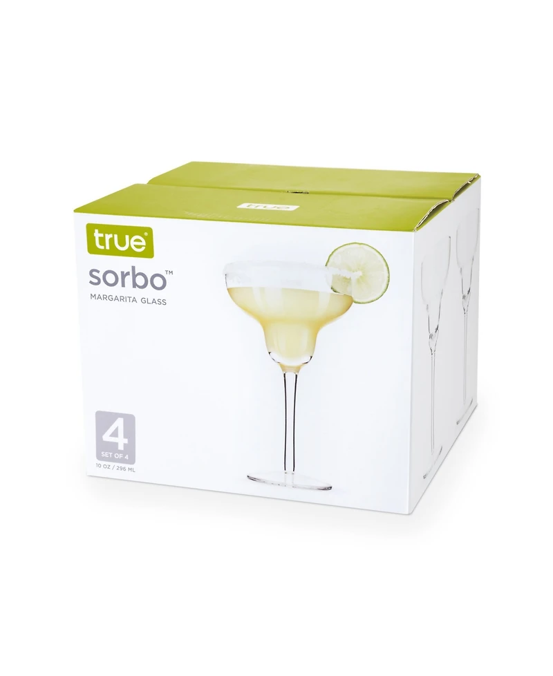 True Brands Margarita Glasses, Set of 4, 10 Oz