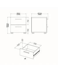 Tvilum Austin 2 Drawer Nightstand