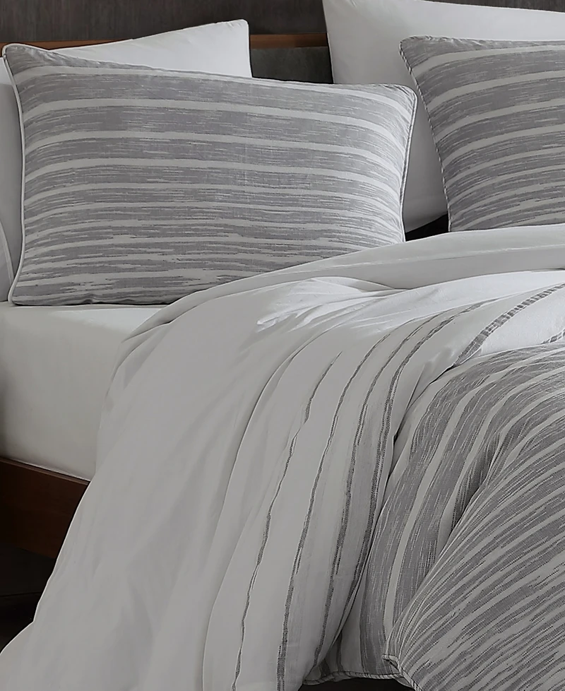 Closeout! Kenneth Cole New York Abstract Stripe Comforter Set, Full/Queen