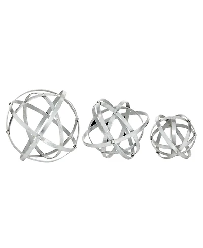 Metal Modern Orbs Balls Sculpture, Set of 3
