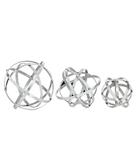 Metal Modern Orbs Balls Sculpture, Set of 3
