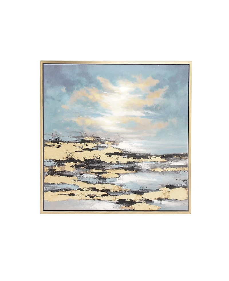 Contemporary Beach Canvas Wall Art, 39" x 39"