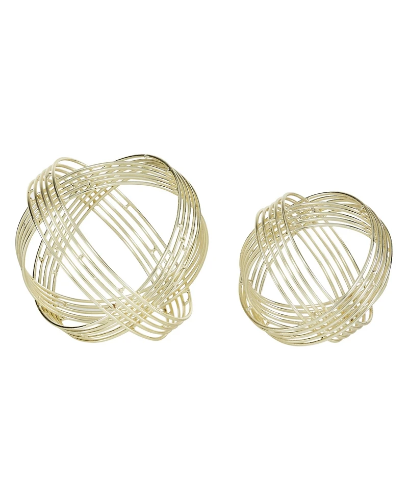 Metal Modern Geometric Sculpture, Set of 2