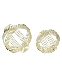 Metal Modern Geometric Sculpture, Set of 2