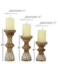 Mango Wood Country Cottage Candle Holder