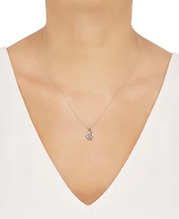 Tricolor Love Knot 18" Pendant Necklace in 10k Yellow, White & Rose Gold