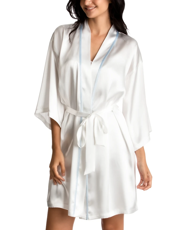 Linea Donatella 'Mrs' Satin Wrap Bridal Robe, Chemise Nightgown Set