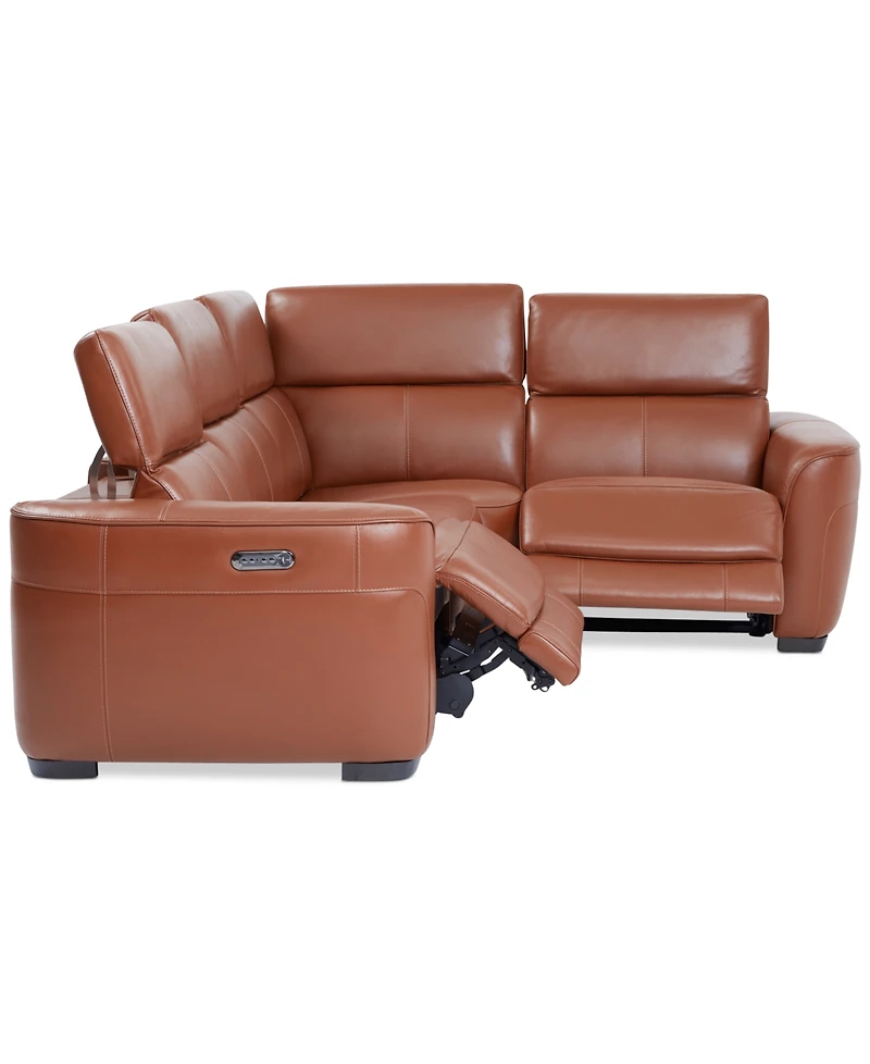 Lexanna 4-Pc. Leather Sectional with 2 Power Motion Recliners, Created for Macy's
