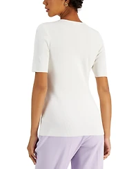 Tahari Asl Women's Fine-Rib Crewneck Sweater T-Shirt