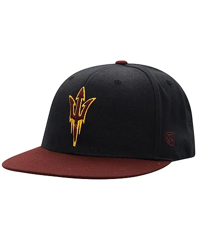 Men's Top of the World Black, Maroon Arizona State Sun Devils Team Color Two-Tone Fitted Hat