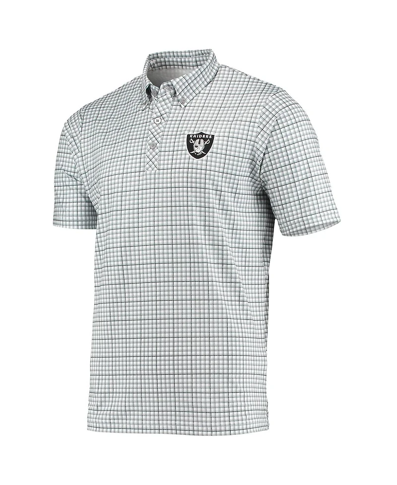 Men's Gray, Black Las Vegas Raiders Deliver Button-Down Polo Shirt