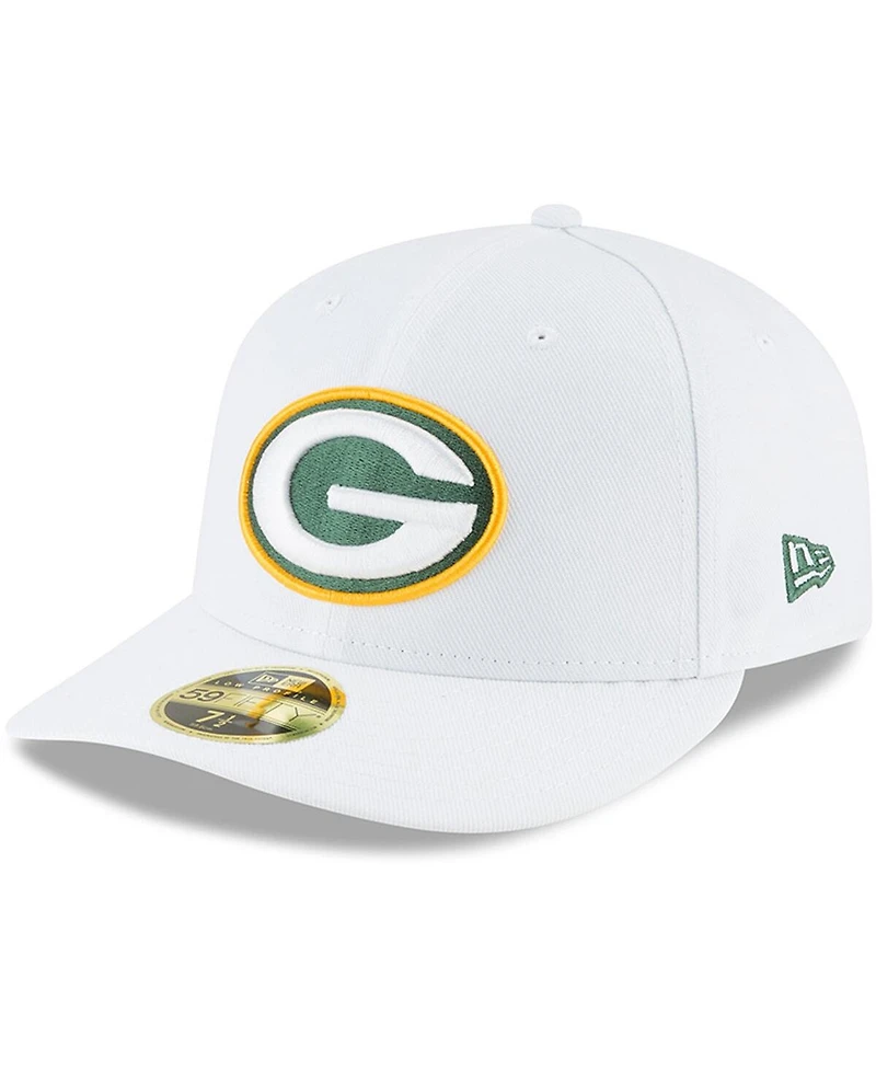 Men's White Green Bay Packers Omaha Low Profile 59FIFTY Fitted Hat