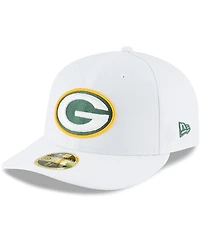 Men's White Green Bay Packers Omaha Low Profile 59FIFTY Fitted Hat