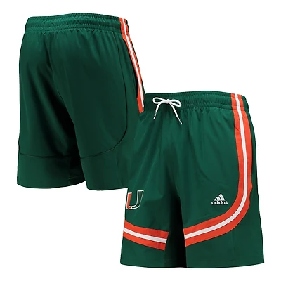 Adidas Men's Green Miami Hurricanes Swingman Basketball Aeroready Shorts