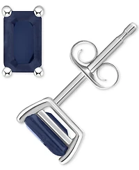 Tanzanite Stud Earrings (1/2 ct. t.w.) 14k White Gold (Also Emerald, Sapphire & Ruby)