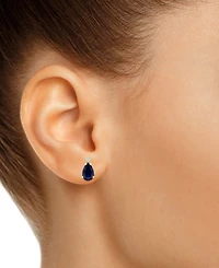Sapphire (1 ct. t.w.) & Diamond Accent Stud Earrings 14k Gold (Also Emerald, Ruby, Tanzanite)