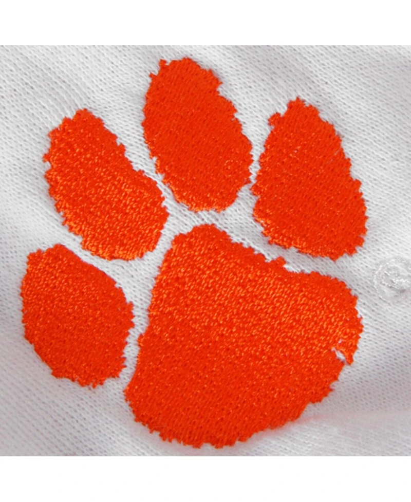Women's Stadium Athletic White Clemson Tigers Arched Name Full-Zip Hoodie