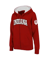 Women's Colosseum Indiana Hoosiers Arched Name Full-Zip Hoodie