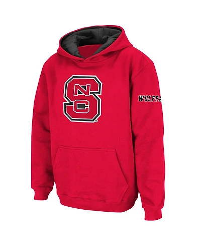 Big Boys Red Nc State Wolfpack Logo Pullover Hoodie