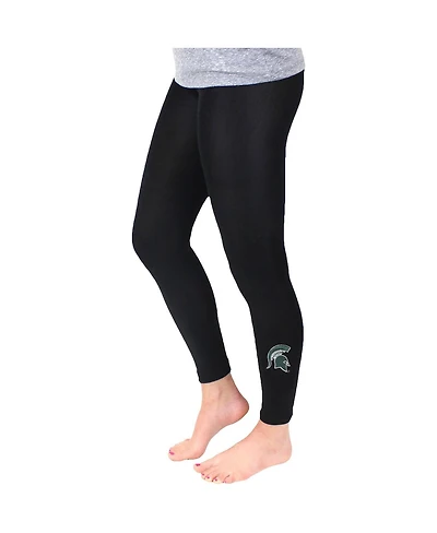 Women's Black Michigan State Spartans Fleece Leggings