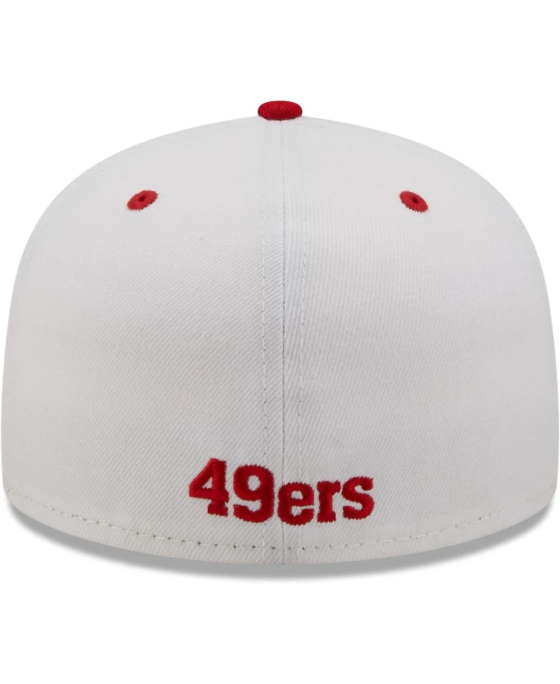 Men's White and Scarlet San Francisco 49ers Flipside 59FIFTY Fitted Hat