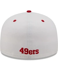 Men's White and Scarlet San Francisco 49ers Flipside 59FIFTY Fitted Hat