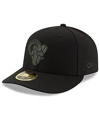 Men's Black Los Angeles Rams Alternate Logo Black on Black Low Profile 59FIFTY Ii Fitted Hat