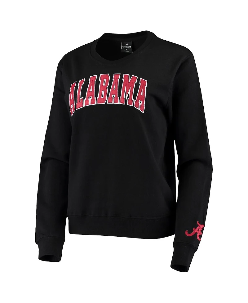 Women's Black Alabama Crimson Tide Campanile Pullover Sweatshirt