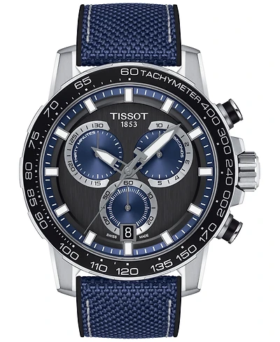 Tissot Men's Swiss Chronograph Supersport Blue Textile Strap Watch 40mm