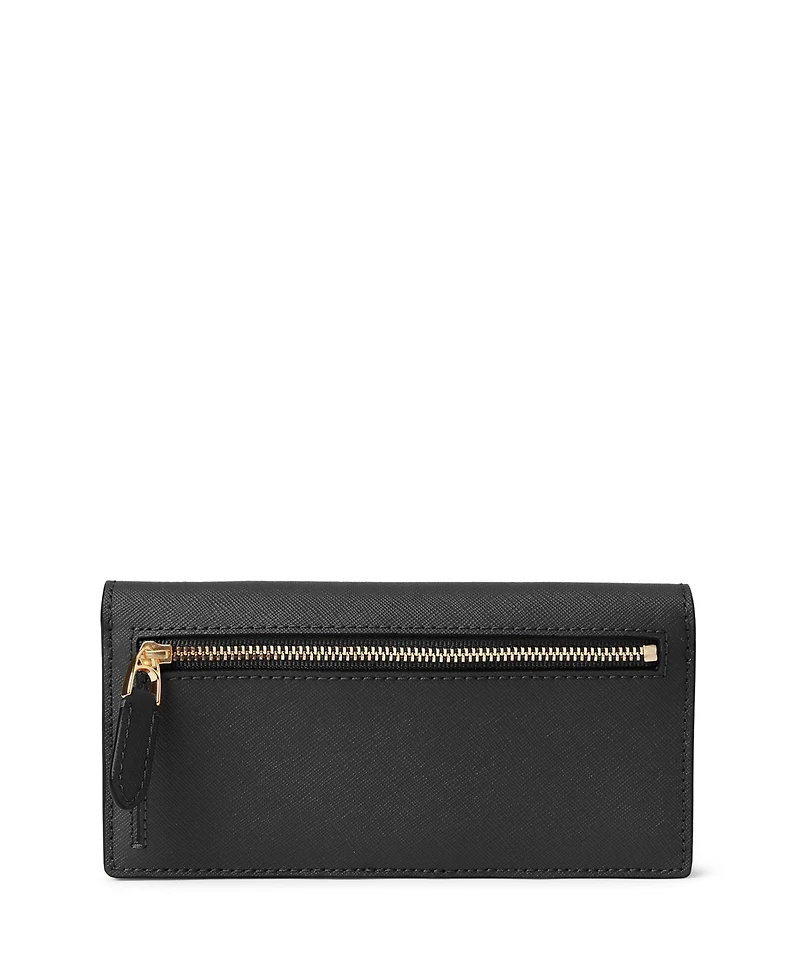 Lauren Ralph Crosshatch Leather Slim Snapped-Closure Wallet