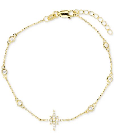 Cubic Zirconia Starburst Chain Bracelet