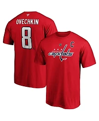 Men's Fanatics Alexander Ovechkin Red Washington Capitals Big and Tall Captain Patch Name and Number T-shirt