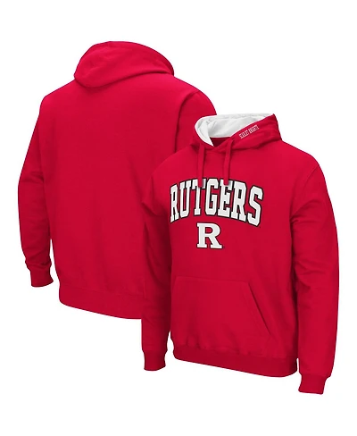 Men's Colosseum Scarlet Rutgers Knights Arch and Logo 3.0 Pullover Hoodie