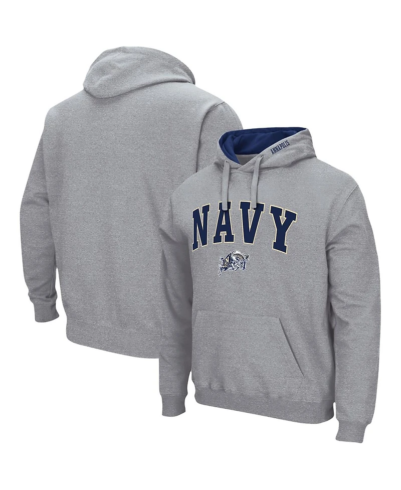 Men's Colosseum Navy Midshipmen Arch and Logo 3.0 Pullover Hoodie