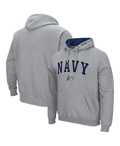 Men's Colosseum Navy Midshipmen Arch and Logo 3.0 Pullover Hoodie