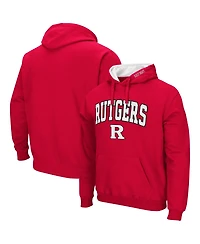 Men's Colosseum Scarlet Rutgers Knights Arch and Logo 3.0 Pullover Hoodie
