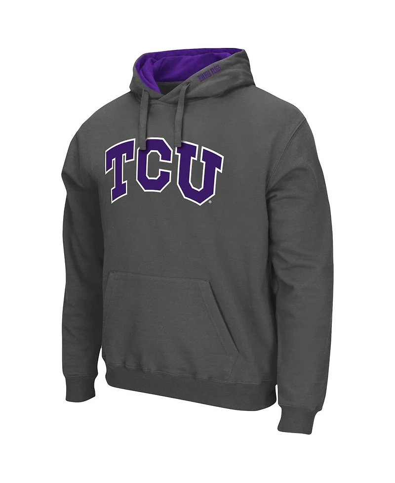 Men's Colosseum Tcu Horned Frogs Arch and Logo 3.0 Pullover Hoodie