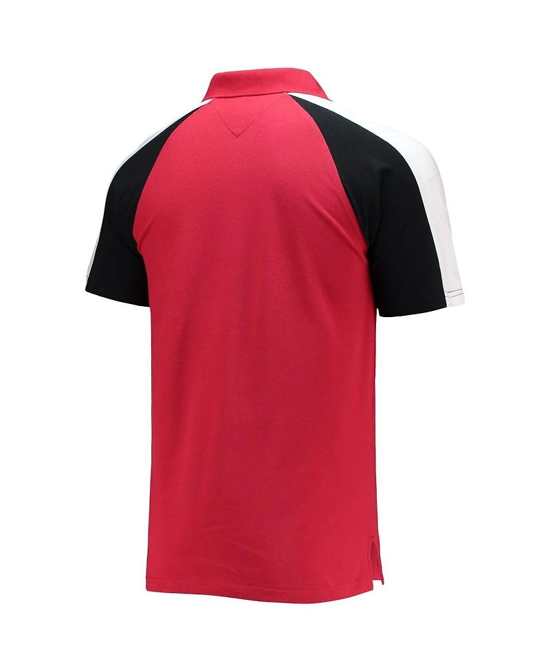Men's Tommy Hilfiger Red, White Tampa Bay Buccaneers Holden Raglan Polo Shirt