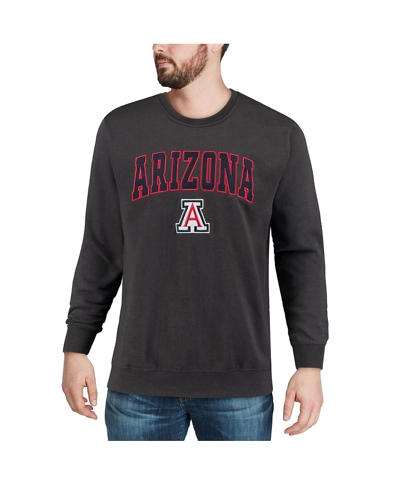 Colosseum Men's Arizona Wildcats Arch and Logo Crew Neck Sweatshirt